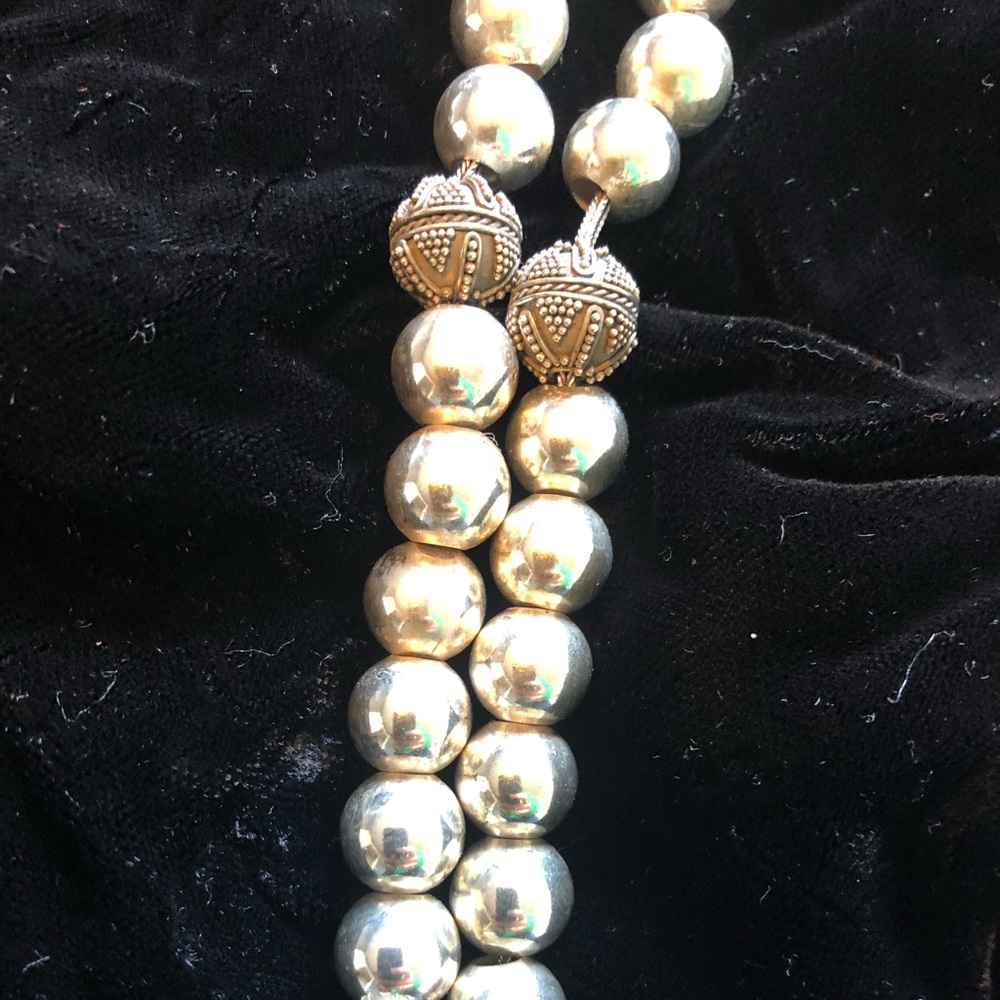 Large silver with designer silver beads Opa beads necklace